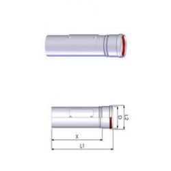 Tricox Alu ellenőrző egyenes idom 80mm fehér